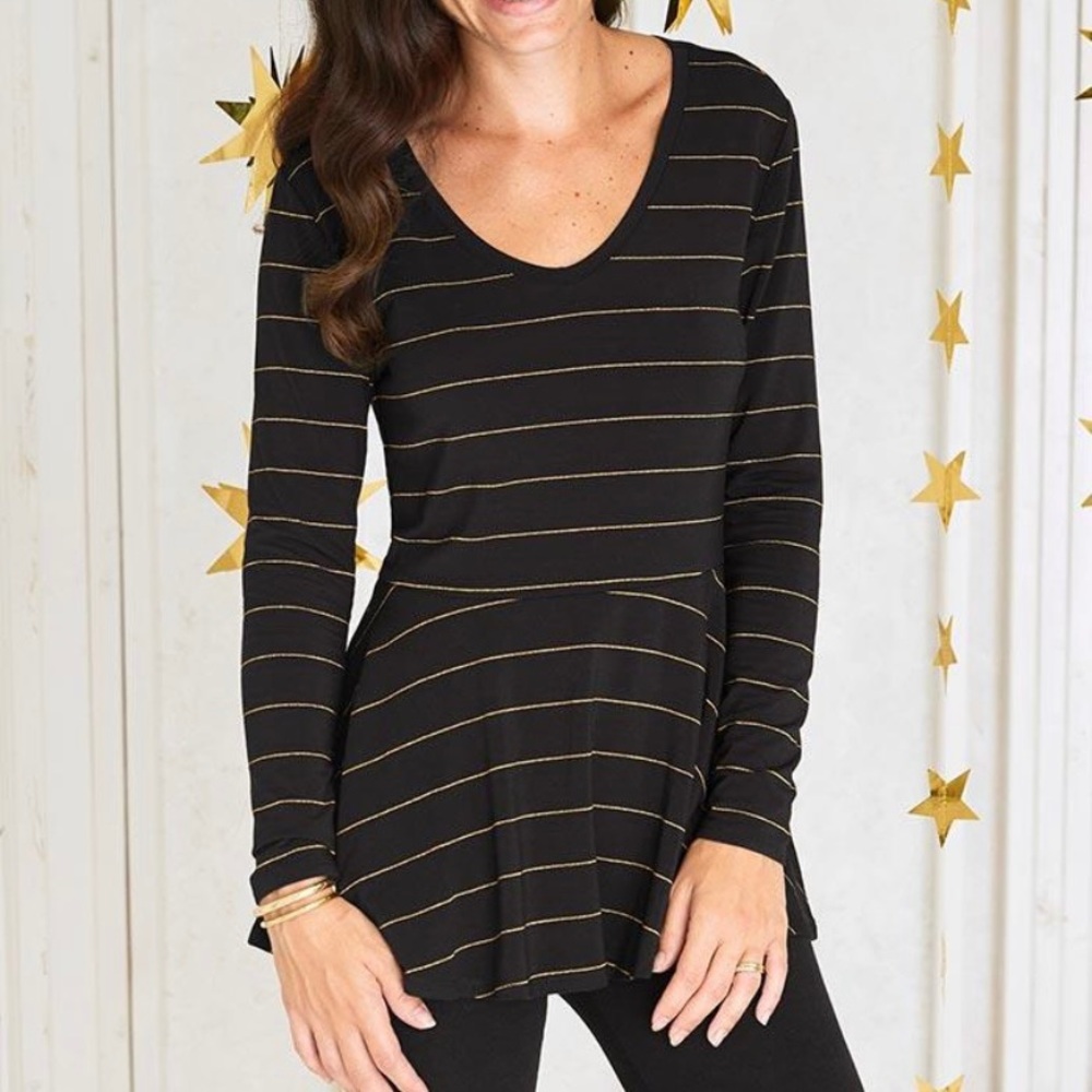 Matilda Jane Enjoy The Party tee black gold small